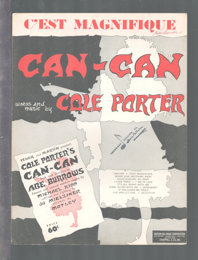 CAN-CAN Cole Porter 1953 C&rsquo;EST MAGNIFIQUE Show Vintage Sheet Music