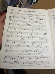 Vintage Southern Gospel Sheet Music All In The Name Of Jesus Round Notes 1975 VG
