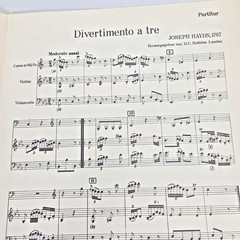 Joseph Haydn Divertimento A Tre Score Sheet Music Horn Violin Cello 1767 Vtg