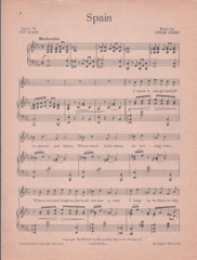 Sheet Music Spain Isham Jones Gus Kahn 1924 Spanish Senorita Illustration