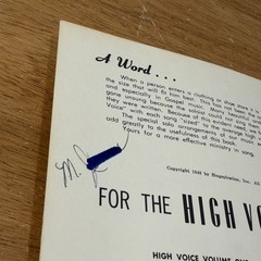 High Voice Volume Two Vintage Sheet Music 1949