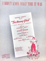 I Didn&rsquo;t Know What Time It Was Sheet Music Too Many Girls 1939 Musical Rodgers