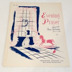Vintage 1950 Evening Prayer Piano Solo Sheet Music by Anne Robinson