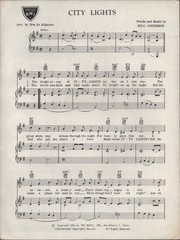 1958 CITY LIGHTS Country sheet music BILL ANDERSON Ray Price Dave Rich Don Rondo