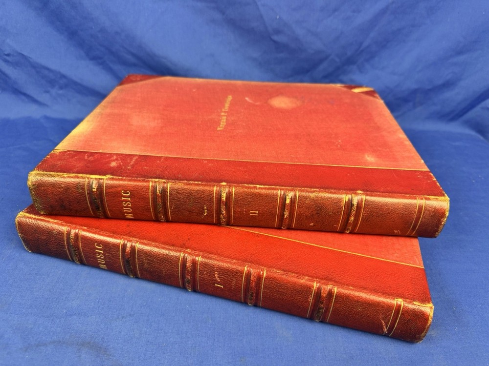 2 C.1855 Custom Bound Music Sheet Volumes ~ 2 CHOPIN & 2 Gottschalk, Hardcovers
