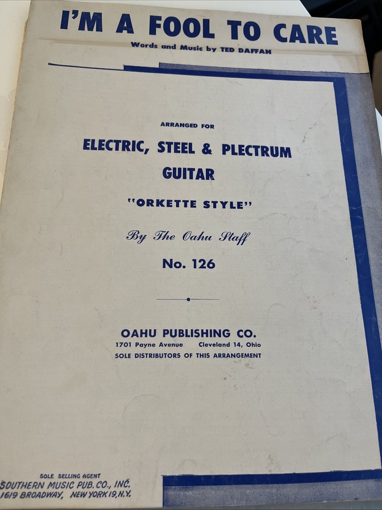 I’m A Fool To Car Ted Daffan Orkette Style Oahu Electric Steel Guitar
