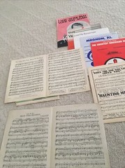 9 Pieces of Vintage Sheet Music Variety 1920s – 1980s. Piano -Band