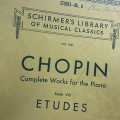 Vintage G Schirmer Chopin Etudes Complete Works Piano Score 1551 Yellow USA