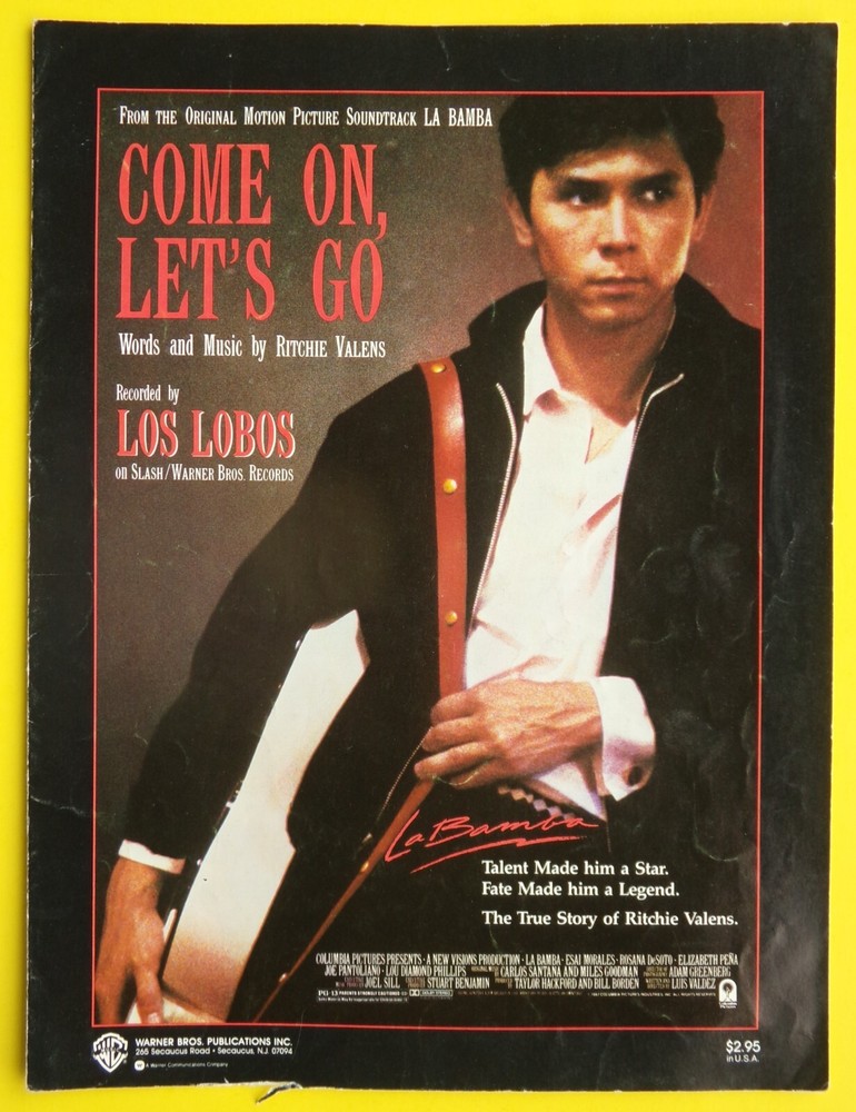 Come On Lets Go Sheet Music Piano La Bamba Movie Soundtrack Theme WB USA SELLER