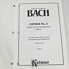 Bach Cantata No 4 Choral Piano Vocal SATG Score Christ Lag in Todesbanden Music