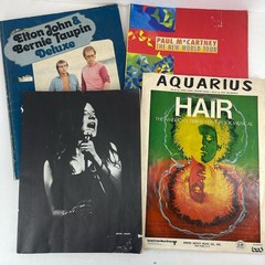 Vintage Sheet Music Lot Janis Joplin PeggyLee Elton John McCartney HAIR Rock 60s