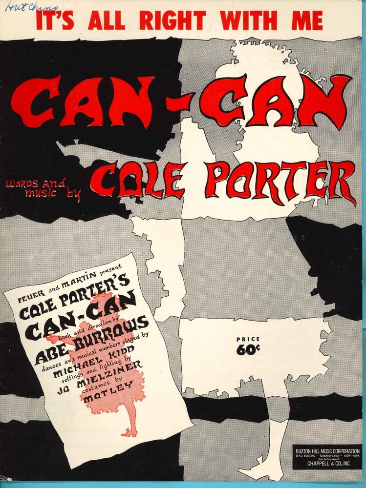 Cole PORTER – IT’S ALL RIGHT WITH ME: Can-Can – &rsquo;53 Broadway song sheet