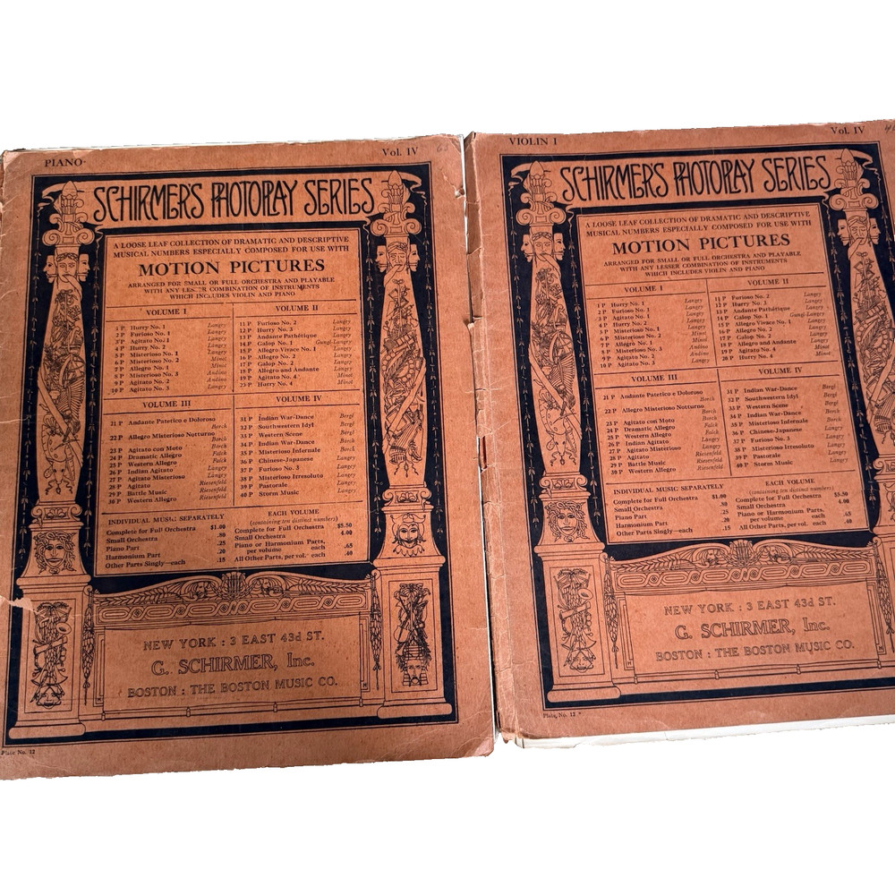 Antique 1918 Photoplay Motion Picture Sheet Music Silent Film Piano Violin lot