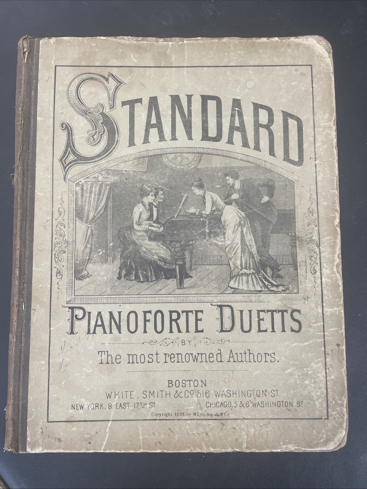 Rare VintageBound Book Sheet Music-20 Songs–1887 HC Condition PianoForte Duetts