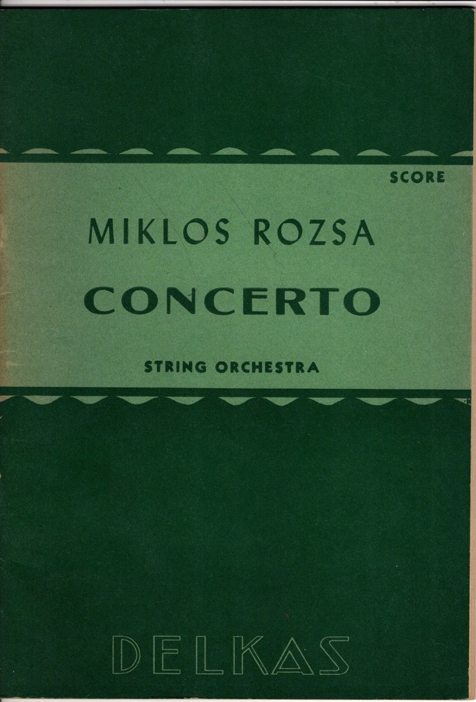 MOVIE SHEET MUSIC: Miklos Rozsa CONCERTO FOR STRING ORCHESTRA – Excellent