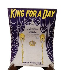 King For A Day Sheet Music By Ted Fiorito 1930s Purple & Gold Remick Music Corp