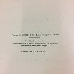 G Puccini Manon Lescaut Ricordi Printed in Italy Song Book 1893 Antique
