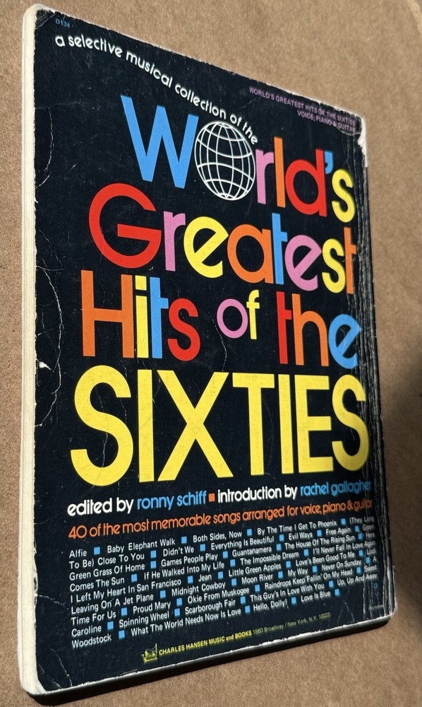 Vtg Sheet Music Worlds Greatest Hits Of The Sixties Voice Piano Guitar Book 1971