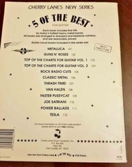 5 of the Best for Guitar Metallica 101 Tablature Cherry Lane Sheet Music Vintage