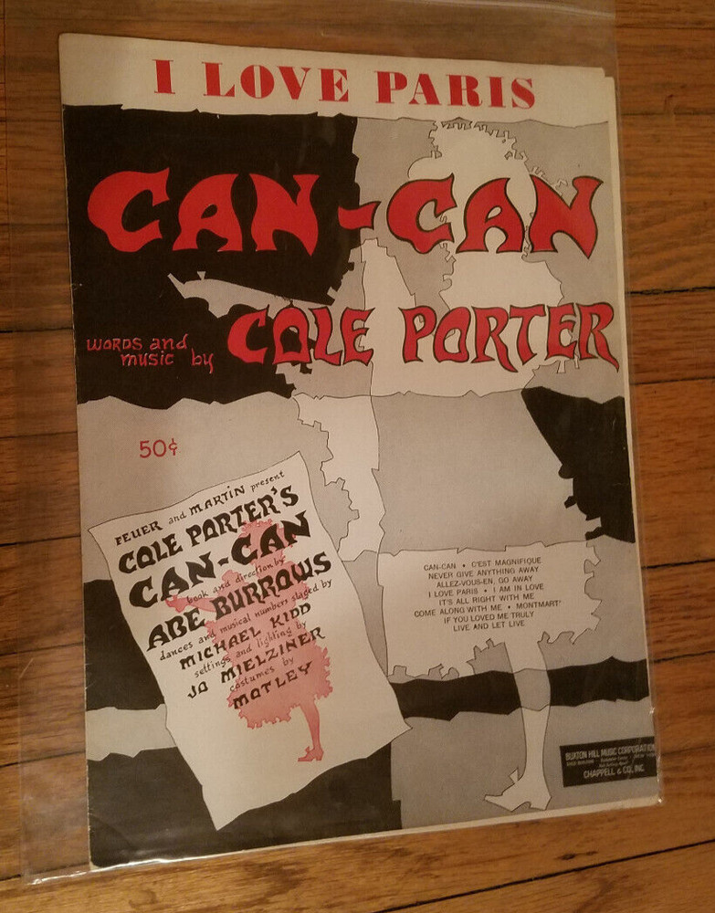 I LOVE PARIS CAN-CAN 1953 Broadway, Cole Porter, Sheet Music