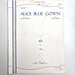 Alice Blue Gown Sheet Music Piano Lyrics 1934 McCarthy Tierney Irene Vintage