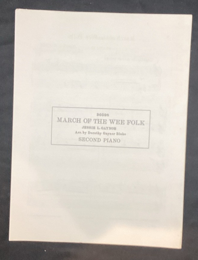 Vtg Sheet Music, March Of The Wee Folk, Jessie L. Gaynor 1934, ships free