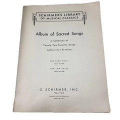 Vintage Schirmer Album Of Sacred Songs Low Voice Vol 1385 Vocal Sheet Music 1939