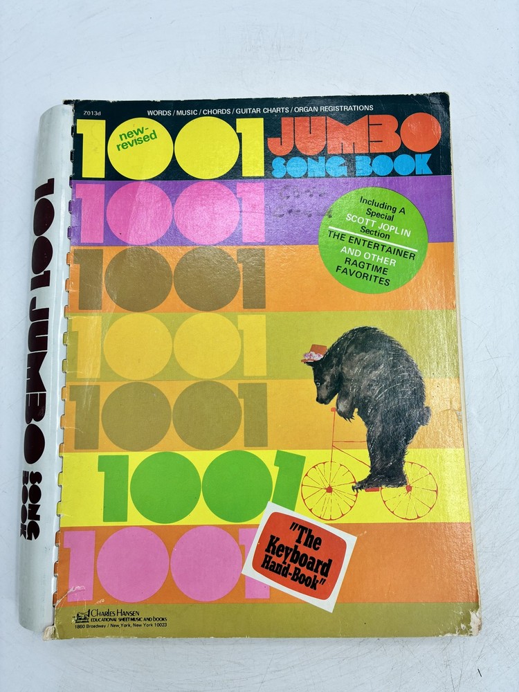Vintage 1001 Jumbo Song Book New Revised Charles Hansen Scott Joplin Ragtime