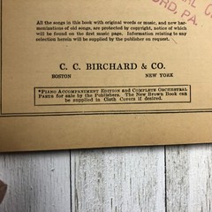 MILFORD,PA CHORAL CLUB Sheet Music Book The New Brown Book C.C. Birchard & Co.