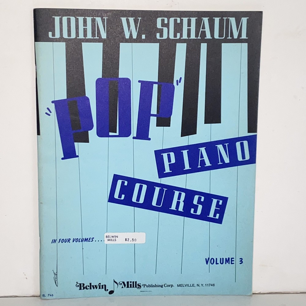 Vintage 1954 John Schaum Pop Piano Course Volume 3 Sheet Music Instruction Book