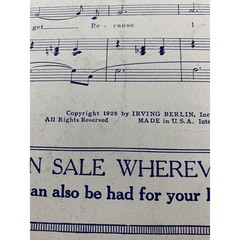 Antique Irving Berlin&rsquo;s, Just A Little Longer, 1926 sheet music #23. Nice!