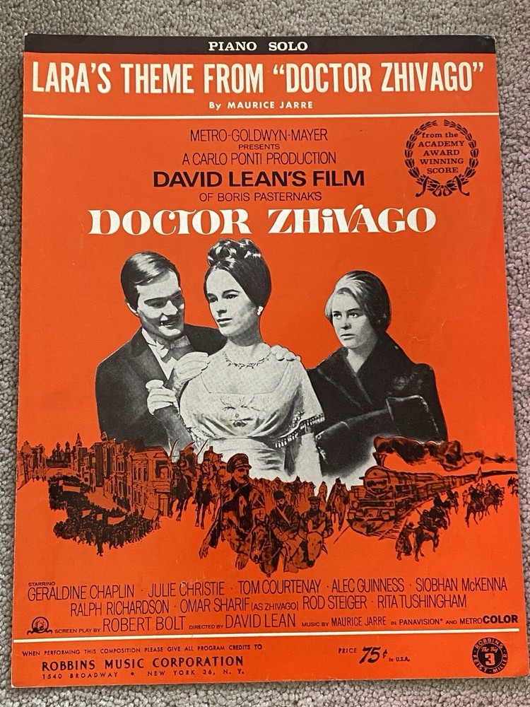 1965 LARA&rsquo;S THEME (Instrumental) from DOCTOR ZHIVAGO Sheet Music Maurice Jarre