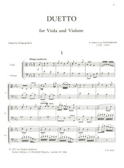Dittersdorf Duetto Viola Double Bass Sheet Music 1971 Stert Slatford Yorke