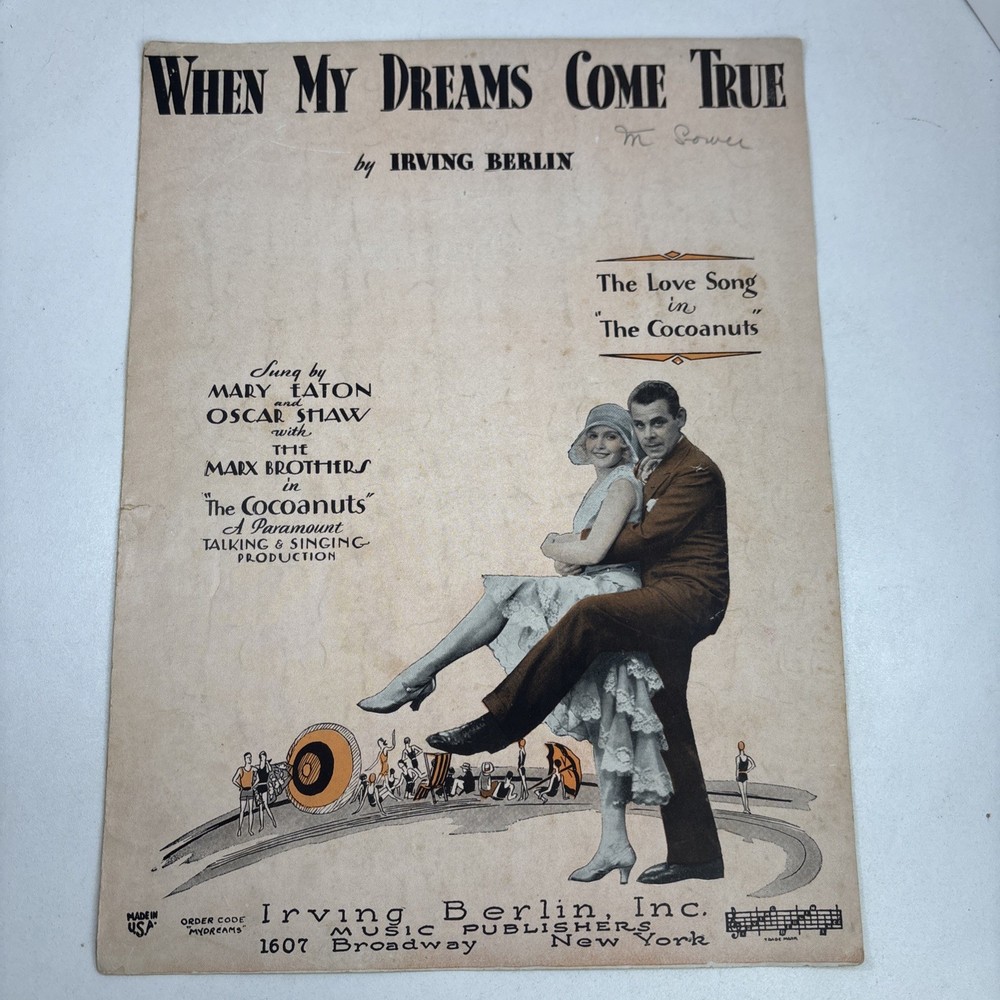 WHEN MY DREAMS COME TRUE Piano Sheet Music, Uke Tabs & Lyrics 1929
