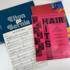 Vintage Sheet Music Lot Janis Joplin PeggyLee Elton John McCartney HAIR Rock 60s