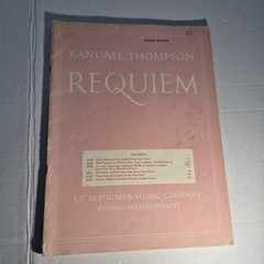 Vintage Randall Thompson Requiem Excerpts E.C. Schirmer Sheet Music