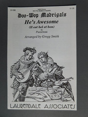 He&rsquo;s Awesome – 1993 sheet music – SAA Trio a Cappella – Passereau / Gregg Smith