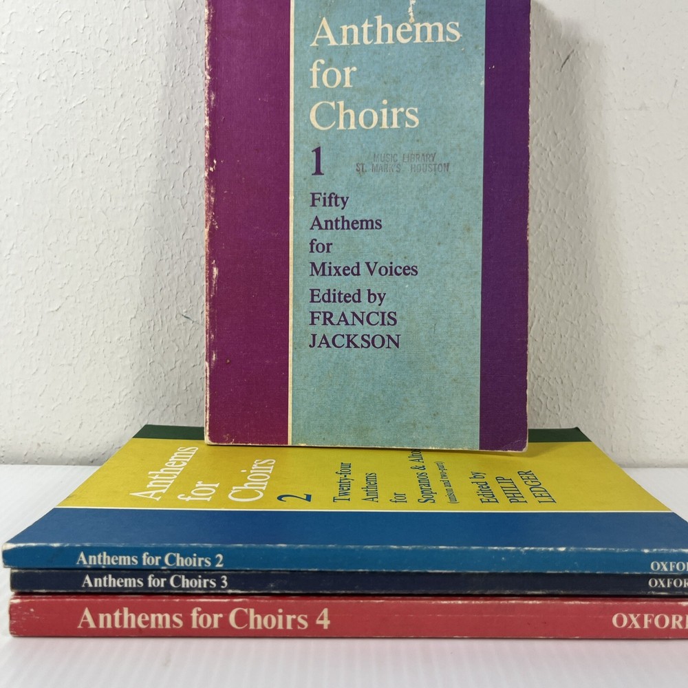 Anthems for Choirs Vol 1 2 3 and 4 Lot 4 Religious Choral Vocal Music Book
