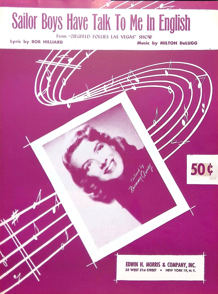 Sailor Boys Have Talk To Me In English Sheet Music Rosemary Clooney Bob Hilliard