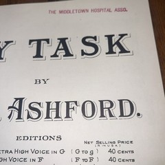 Sheet Music Vtg My Task Piano Voice Solo Medium Eb Ashford Lorenz Publishing
