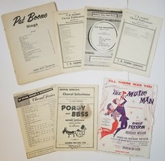 Lot 6 Vntg Choral Sheet Music 1947-1957:Pat Boone Sings, Oklahoma, Porgy & Bess