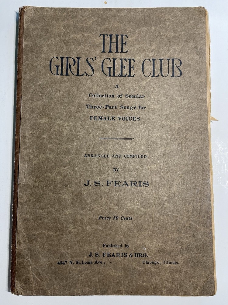 Girl&rsquo;s Glee Club Antique Sheet Music Song Book 1915 J.S. Fearis Female Voices