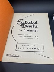 Vintage Selected Duets for Clarinet Vol. ll Rubank Inc