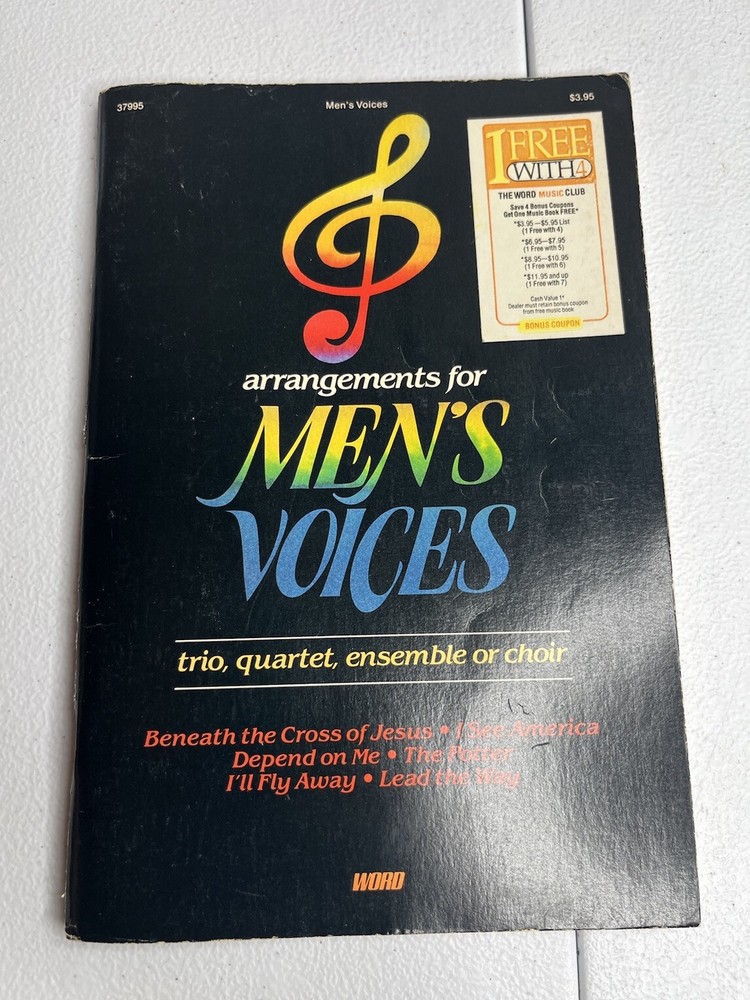 Vtg Arrangements For Mens & Womens Voices By Word Music Piano Song Book 1982