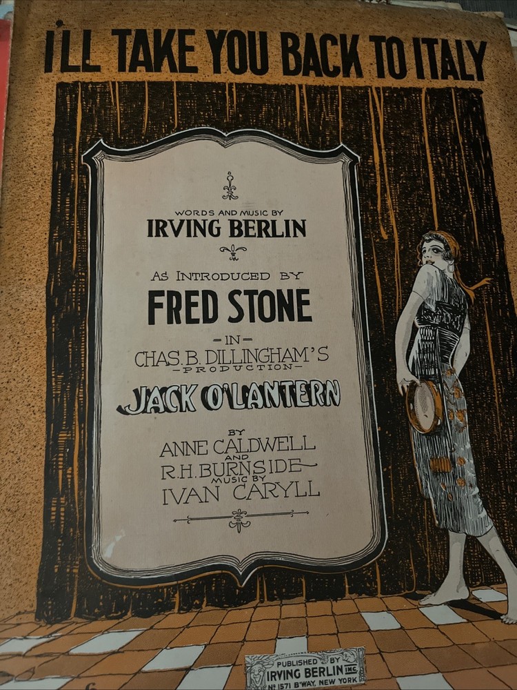 I’ll Take You Back To Italy Jack O Lantern Feed Stone Dillingham Sheet Music
