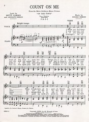 Count On Me 1950 ON THE TOWN Gene Kelly Frank Sinatra Movie Sheet Music!