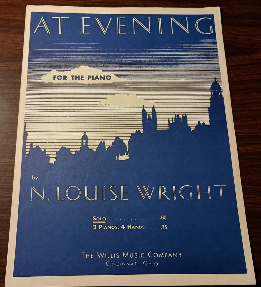 At Evening Piano N Louise Wright 1921 Willis Sheet #Music