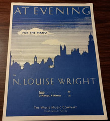At Evening Piano N Louise Wright 1921 Willis Sheet #Music