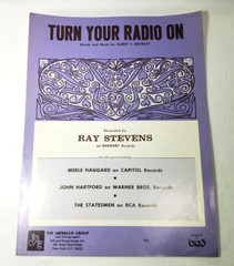 Sheet Music Turn Your Radio On Ray Stevens 1971 in Plastic Cover
