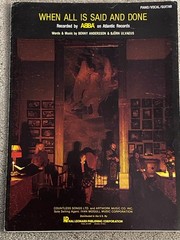 1982 WHEN ALL IS SAID AND DONE Sheet Music ABBA by Benny Andersson Bjorn Ulvaeus